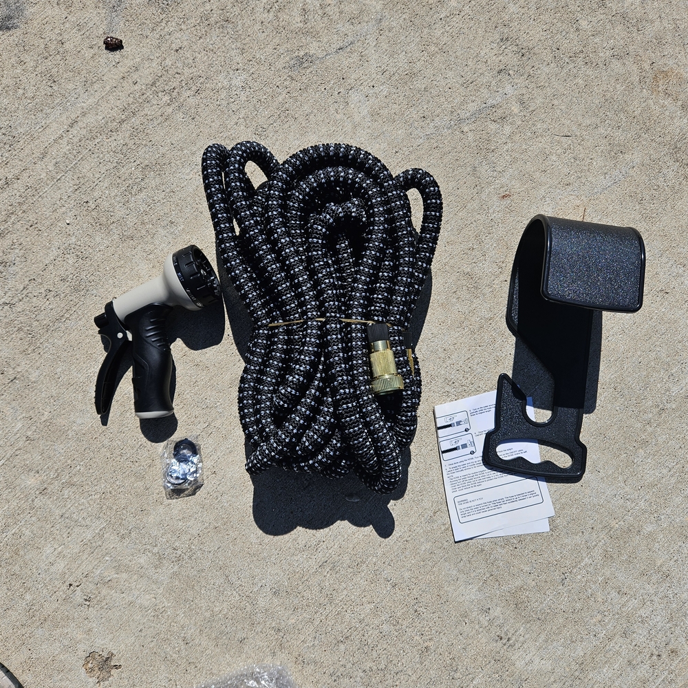 Black Coiled Rope with Hook Attachment